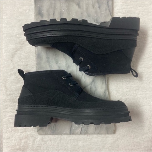 A.P.C Faustine Basse Ankle Boots Size 9 Shoes Lace Up Black Canvas New - Picture 2 of 14